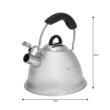 Fierbător tradițional fabricat din otel inoxidabil , ceainic  2.6 litri, 22-25 cm , argintiu, Ambar, Kassel