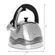  Fierbător tradițional cu fluier fabricat din inox, ceainic 3 litri, 21-25 cm, argintiu, Klausberg
