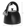  Fierbător tradițional cu fluier fabricat din inox, ceainic 3 litri, 15-25 cm, negru, Klausberg