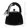  Fierbător tradițional cu fluier fabricat din inox, ceainic 3 litri, 14-24.5 cm, negru, Klausberg