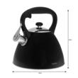  Fierbător tradițional cu fluier fabricat din inox, ceainic 3 litri, 20-24 cm, negru, Klausberg