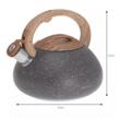  Fierbător tradițional cu fluier, fabricat din inox, marmorat, ceainic 2.7 litri, 16.5-20cm, negru, Klausberg