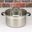 Oala din inox 11.5 litri cu capac, 30 cm,fund termic multistrat, Klausberg