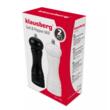  Set de 2 rasnite pentru sare, piper si alte condimente, din lemn masiv, reincarcabile, 5,5x16,3 cm, mecanism de reglabil, alb negru,  Klausberg