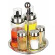 Set de 5 recipiente din sticla pentru condimente, ulei si otel, capacitate 50-170 ml, KingHoff