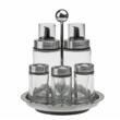 Set de 5 recipiente din sticla pentru condimente, ulei si otel, capacitate 50-170 ml, KingHoff