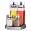 Set de 4 recipiente pentru condimente, ulei si otet 14,3x11,5x20,3 cm, capacitate 270 ml, KingHoff