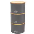 Set suport 3 in 1 pentru zahar, cafea si ceai, din otel, 13,5 x 13,5 x 9,3 cm, gri, Klausberg