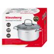 Oala din inox, cu capac sticla, 3.3 l, 20 cm, Klausberg