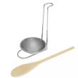 Lingura din lemn cu suport din inox, capacitate 8 ml, 10.5x17.5 cm, Kinghoff