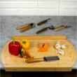 Tocator manual din bambus cu margini, dreptunghiular, 58x38x4 cm, Kinghoff