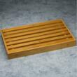 Tocator manual din bambus cu margini si tava pentru depozitat, dreptunghiular, 38x23x4 cm, Kinghoff