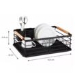Suport pentru vase, metalic, manere lemn, 42,5x32x15,5cm, negru, KingHoff
