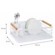 Suport pentru vase, metalic, manere lemn, 42,5x32x15,5cm, alb, KingHoff