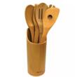 Set de 6 ustensile de bucatarie cu recipient, bambus, Kinghoff