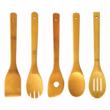 Set de 6 ustensile de bucatarie cu recipient, bambus, Kinghoff