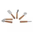 Set 5 ustensile pentru bucatarie, inox si lemn, Kassel