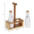Set recipiente portelan, ulei si otet, cu suport din lemn de salcam, 22 x 16 x 7,5 cm, Kassel