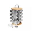 Set de 16 recipiente, otel inoxidabil si sticla cu suport, pentru contimente, 17 x 24 cm, Klausberg
