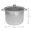 Set 3 oale din inox, cu capac sticla, 11.1l, 13.5l, 16.2l, KingHoff