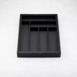 Cutie pentru tacamuri din bambus, cu 8 compartimente, pentru sertar, 52x43x5 cm, negru Kinghoff