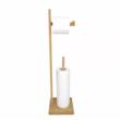 Suport hartie igienica, din bambus, 19x19x66,5 cm, KingHoff