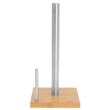 Suport pentru prosoape de bucatarie, servetele, din inox si bambus,16x16x33cm, Kinghoff