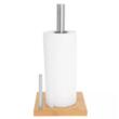Suport pentru prosoape de bucatarie, servetele, din inox si bambus,16x16x33cm, Kinghoff