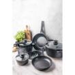 Set oale cu capac si tigai de inalta calitate, aluminiu turnat, strat marmorat,12 piese,  Klausberg