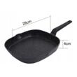 Tigaie tip grill, din aluminiu turnat, marmorata, neagra, 28cm, Klausberg