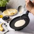 Tigaie pentru clatite, din aluminiu turnat, marmorata, neagra, 24cm, Klausberg