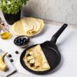 Tigaie pentru clatite, din aluminiu turnat, marmorata, neagra, 24cm, Klausberg