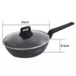 Tigaie din aluminiu turnat, marmorata, cu capac, neagra, 24cm, Klausberg