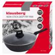 Tigaie din aluminiu turnat, marmorata, cu capac, neagra, 24cm, Klausberg