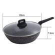 Tigaie din aluminiu turnat, marmorata, cu capac, neagra, 28cm, Klausberg