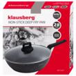 Tigaie din aluminiu turnat, marmorata, cu capac, neagra, 28cm, Klausberg