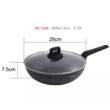 Tigaie wok din aluminiu turnat, marmorata cu strat antiaderent, neagra, cu capac, 28cm , Klausberg