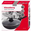 Tigaie wok din aluminiu turnat, marmorata cu strat antiaderent, neagra, cu capac, 28cm , Klausberg