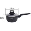Cratita cu capac, din aluminiu turnat, marmorata, neagra, 16cm, 1.37l,  Klausberg