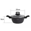 Oala cu capac, aluminiu turnat, marmorata, neagra, 20cm, 2.36l, Klausberg