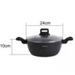 Oala cu capac, marmorata neagra, 24cm, 3.7 L, Klausberg