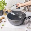 Oala cu capac, aluminiu turnat, marmorata, neagra, 28cm, 5.71l, Klausberg