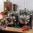 Set 4 oale, din inox, cu capac,16/18/20/24cm, Klausberg