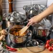 Set 4 oale, din inox, cu capac,16/18/20/24cm, Klausberg