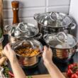 Set oale cu capac, 5l, 3.9l, 2.9l, 2.1l, strecuratoare, 5 piese, Klausberg