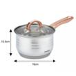 Set 12 piese inox, cu capac din sticla, 5 oale si o tigaie, gri, roze, Klausberg