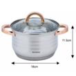 Set 12 piese inox, cu capac din sticla, 5 oale si o tigaie, gri, roze, Klausberg