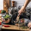 Set 6 oale, inox, cu capac, manere negre ,16/18/20/24/16/24cm, Klausberg