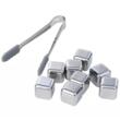 Set 8 cuburi de gheata reutilizabile, din inox, cleste, Klausberg