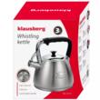 Fierbator argintiu cu fluier, aluminiu, 3L, ceainic, Klausberg